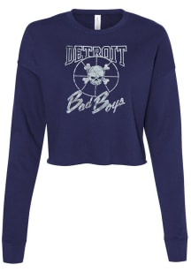 Detroit Pistons Womens Navy Blue Detroit Bad Boys LS Tee
