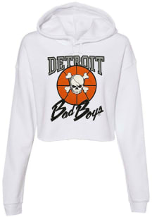 Detroit Pistons Womens White Detroit Bad Boys Hooded Sweatshirt