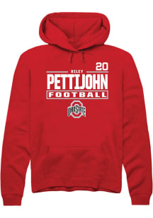Riley Pettijohn  Rally Ohio State Buckeyes Mens Red Football NIL Stacked Box Long Sleeve Hoodie
