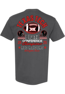 Something Inked Texas Tech Red Raiders Charcoal 2025 Big 12 Football Champions Script Short Sleeve..