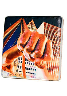 Detroit Fist Tilt 4x4 Coaster - Brown