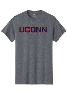 Summit Sportswear UConn Huskies Grey Straight Block Short Sleeve T Shirt