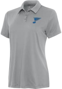 Antigua St Louis Blues Womens Ash Reprocess Recycled Short Sleeve Polo Shirt