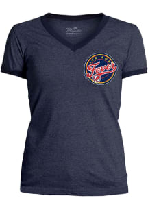 Indiana Fever Womens Navy Blue Ringer Short Sleeve T-Shirt