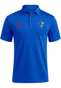 Adidas Kansas Jayhawks Mens Blue Ultimate365 Short Sleeve Polo