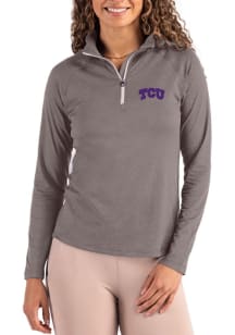 Cutter and Buck TCU Horned Frogs Womens Graphite Coastline Qtr Zip