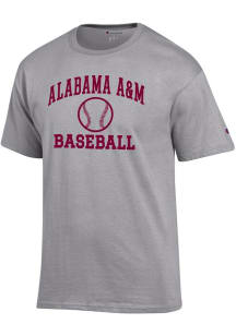 Champion Alabama A&M Bulldogs Grey Baseball Jersey Short Sleeve T Shirt