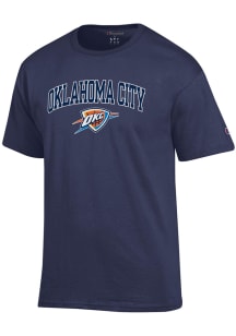 Champion Oklahoma City Thunder Navy Blue Arch Mascot Short Sleeve T Shirt