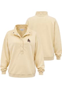 Arizona State Sun Devils Womens Yellow Quilted Snap Qtr Zip