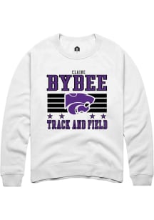 Claire Bybee K-State Wildcats Mens White NIL Striped Player Crew