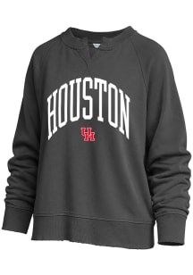 Houston Cougars Womens Charcoal Willow Washed Crew Sweatshirt