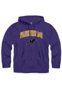 Prairie View A&M Panthers Mens Purple Arch Mascot Long Sleeve Hoodie