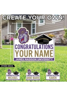 James Madison Dukes Personalized Congratulations Grad Yard Sign - White