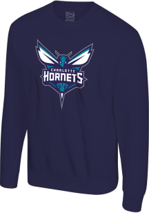 Charlotte Hornets Mens Purple Primary Logo Long Sleeve Crew Sweatshirt