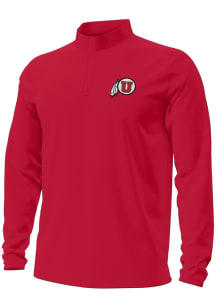 Under Armour Utah Utes Mens Red Tech Long Sleeve Qtr Zip Pullover