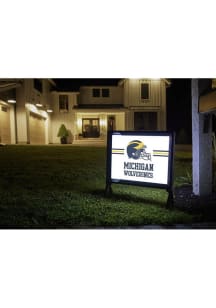 Michigan Wolverines Helmet Yardsy Light Up Yard Sign - White