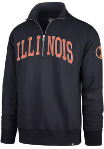 47 Illinois Fighting Illini Mens Navy Blue Upstate Striker Long Sleeve Qtr Zip Fashion Pullover