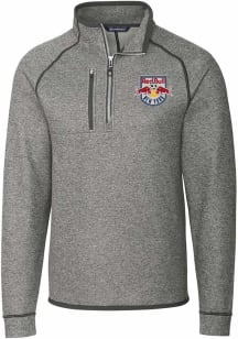 Cutter and Buck New York Red Bulls Mens Grey Mainsail Long Sleeve Qtr Zip Pullover