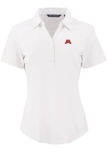 Cutter and Buck Minnesota Golden Gophers Womens White Forge Eco Polo Short Sleeve Polo Shirt