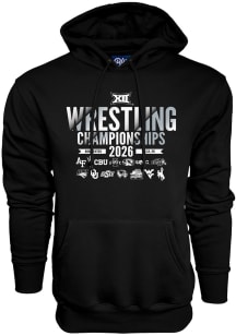 Blue 84 Big 12 Mens Black 2026 Big 12 Wrestling Championships Long Sleeve Hoodie