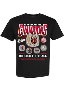 Something Inked Indiana Hoosiers Black 2026 Football National Champions Postseason Rings Short Sle..