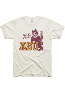 Charlie Hustle Arizona State Sun Devils White Fork Em Short Sleeve Fashion T Shirt