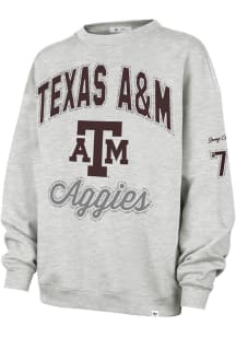 47 Texas A&M Aggies Womens Grey Glitter Arch Crew Sweatshirt