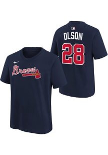 Matt Olson Atlanta Braves Youth Navy Blue Home NN Player Tee