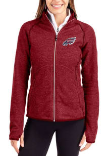 Cutter and Buck Philadelphia Eagles Womens Red Americana Mainsail Long Sleeve Full Zip Jacket