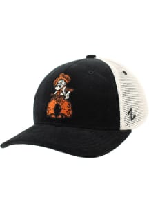 Zephyr Oklahoma State Cowboys Scoop Trucker Adjustable Hat - Black