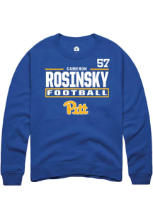 Cameron Rosinsky Pitt Panthers Mens Blue Football NIL Stacked Box Player Crew