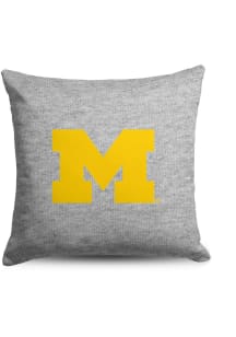 Michigan Wolverines Sweatshirt Pillow Throw Pillow - Ash