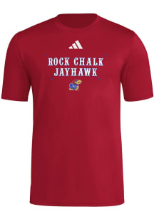Adidas Kansas Jayhawks Crimson Locker Slogan Short Sleeve T Shirt