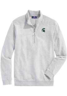 Vineyard Vines Michigan State Spartans Mens Grey Shep Shirt Long Sleeve Qtr Zip Pullover