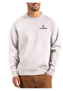 Cutter and Buck Illinois Fighting Illini Mens Grey Roam Long Sleeve Crew Sweatshirt
