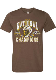 Summit Sportswear Western Michigan Broncos Brown 2025 Mens Hockey National Champions Short Sleeve..