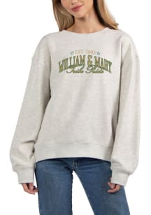 William & Mary Tribe Womens Ash Old School Kick Return Crew Sweatshirt