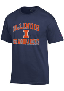 Champion Illinois Fighting Illini Navy Blue Number One Grandparent Short Sleeve T Shirt