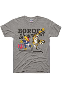 Charlie Hustle Kansas Jayhawks Grey Basketball 2025 Border Showdown Mascots Short Sleeve Fashion T..