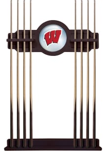 Wisconsin Badgers Solid Wood Cue Rack Pool Table