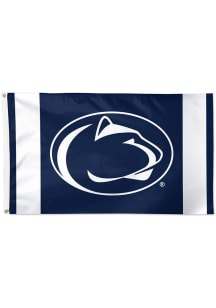 Penn State Nittany Lions Stripe 3x5 Silk Screen Grommet Flag - Navy Blue
