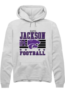 Martel Jackson K-State Wildcats Mens White Football NIL Striped Player Hood
