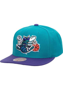 Mitchell and Ness Charlotte Hornets Teal and Purple Team Tone Snapback Mens Snapback Hat