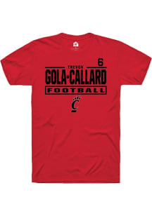 Trevon Gola-Callard Cincinnati Bearcats Red Football NIL Stacked Box Short Sleeve Player T Shirt