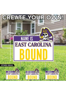 East Carolina Pirates Personalized School Bound Yard Sign - White