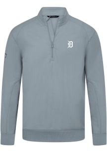 Levelwear Detroit Tigers Mens Grey Upright Insignia 2.0 Long Sleeve Qtr Zip Pullover