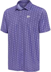 Antigua K-State Wildcats Mens Purple Collage Short Sleeve Polo