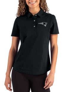 Cutter and Buck New England Patriots Womens Black Mono Advantage Short Sleeve Polo Shirt
