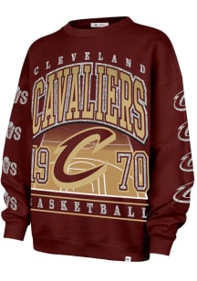 Cleveland Cavaliers Womens Maroon Go Big Crew Sweatshirt