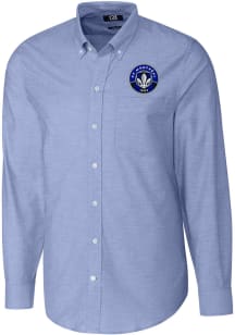 Cutter and Buck Montreal Impact Mens Light Blue Stretch Oxford Big and Tall Dress Shirt